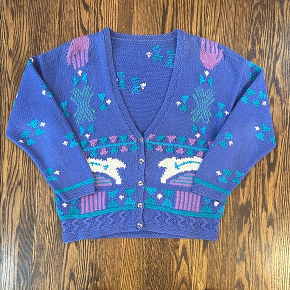 Vintage Sweaters - Vintage 90s Knit Cardigan Sweater